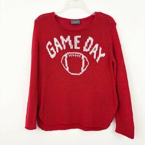 Wooden Ships Red Game Day Sweater Size XS/S Cotton Football Casual Pullover